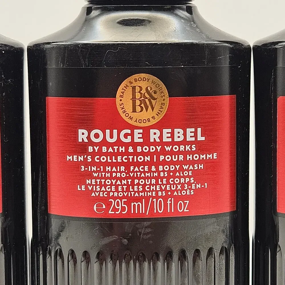 BATH & BODY WORKS ROUGE REBEL 3 IN 1 BODY WASH LOT 3